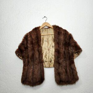 vintage brown fur stole